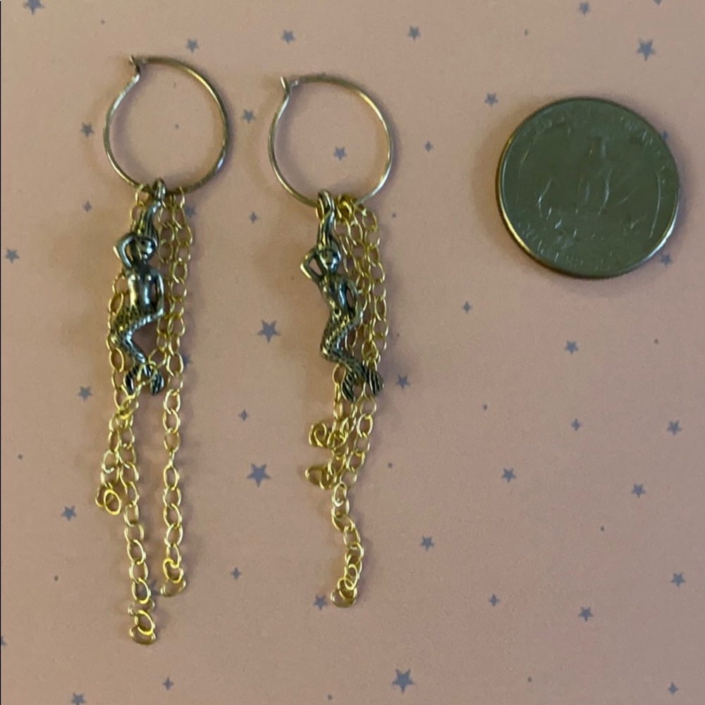 Sterling silver mermaid charms on earrings 🧜🏻‍♀️